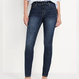 Old Navy Women's High-Rise Rockstar Super Skinny Jeans in Dark Blue